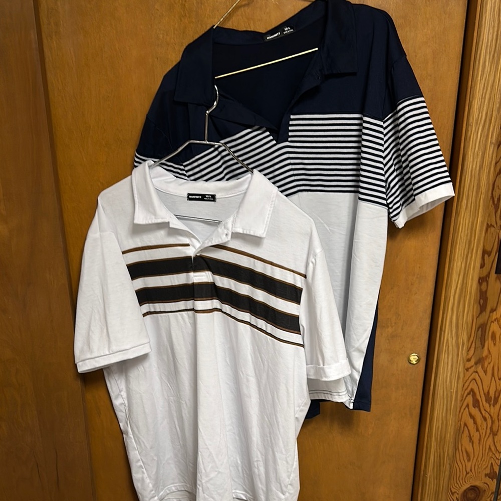 2 - Men's Manfinity button up, collar, super soft shirts. One price buys both.